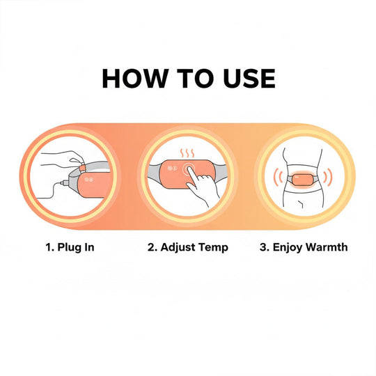 Heating Belt with Adjustable Temperature and Rechargeable Design