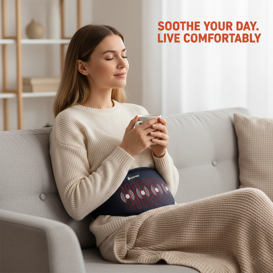 Heating Pad with Adjustable Strap and Vibration Support
