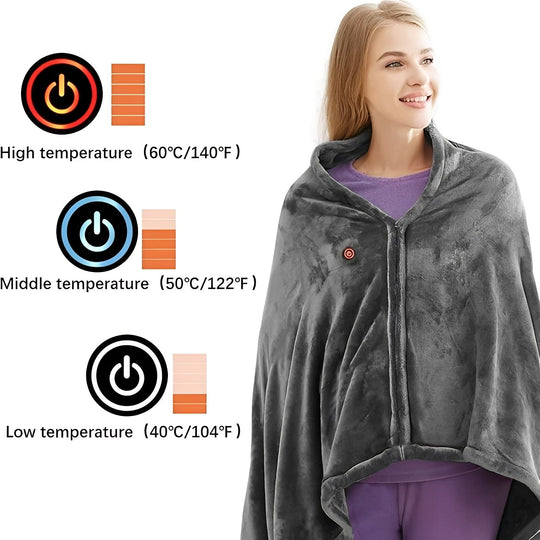 Heating Shawl with USB Power and Plush Fabric