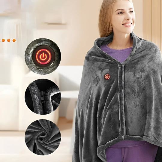 Heating Shawl with USB Power and Plush Fabric