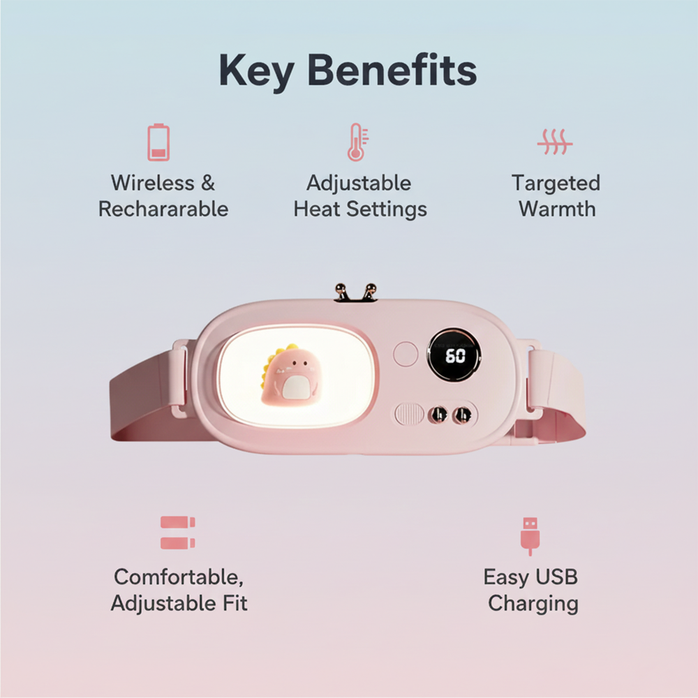 Heating Waist Band with Wireless Design and USB Rechargeable