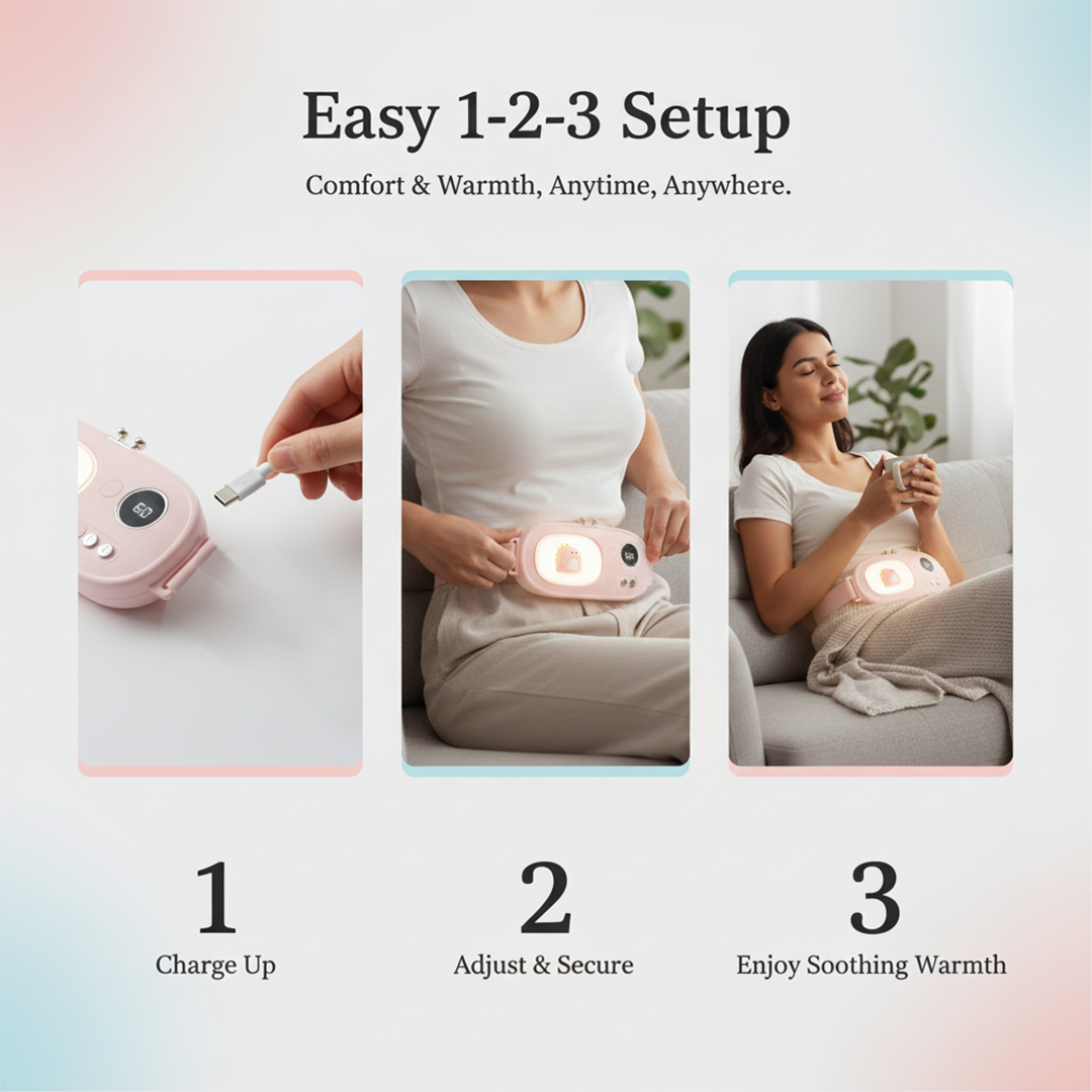 Heating Waist Band with Wireless Design and USB Rechargeable