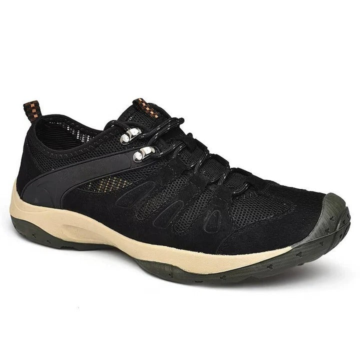 Hiking Shoes with Leather Upper and Mesh Design