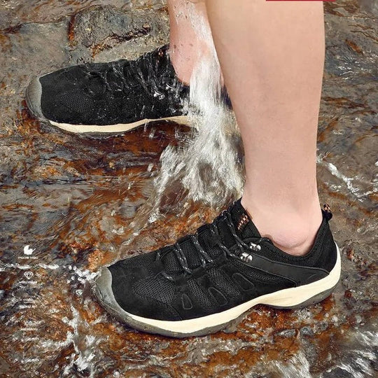 Hiking Shoes with Leather Upper and Mesh Design