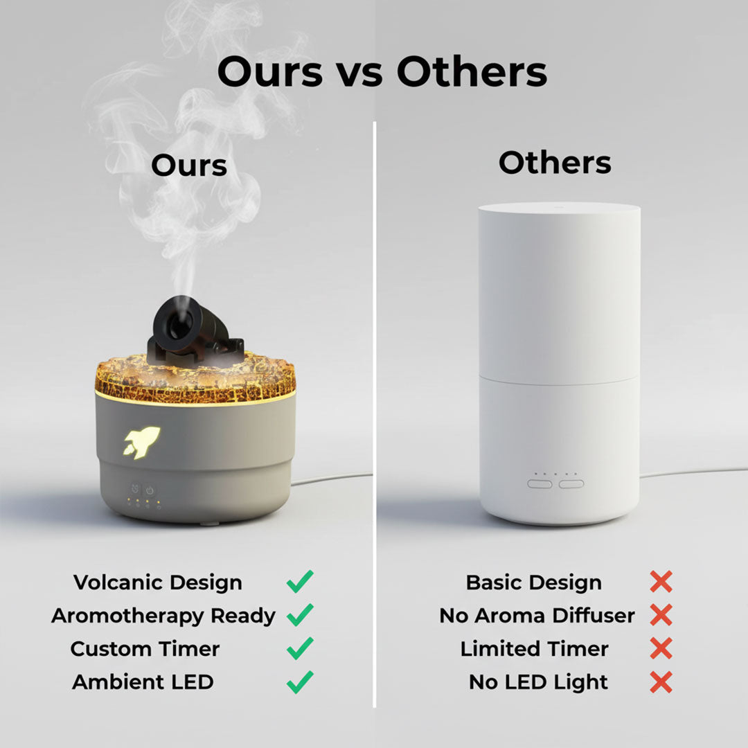 Humidifier with Aromatherapy and Volcanic Design