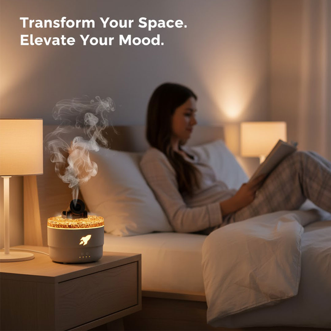 Humidifier with Aromatherapy and Volcanic Design