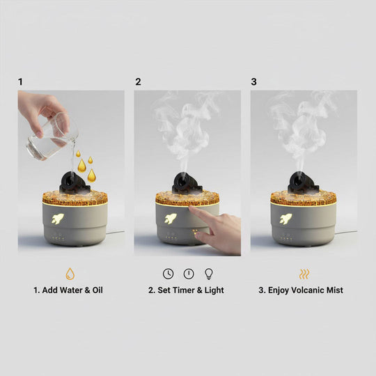 Humidifier with Aromatherapy and Volcanic Design