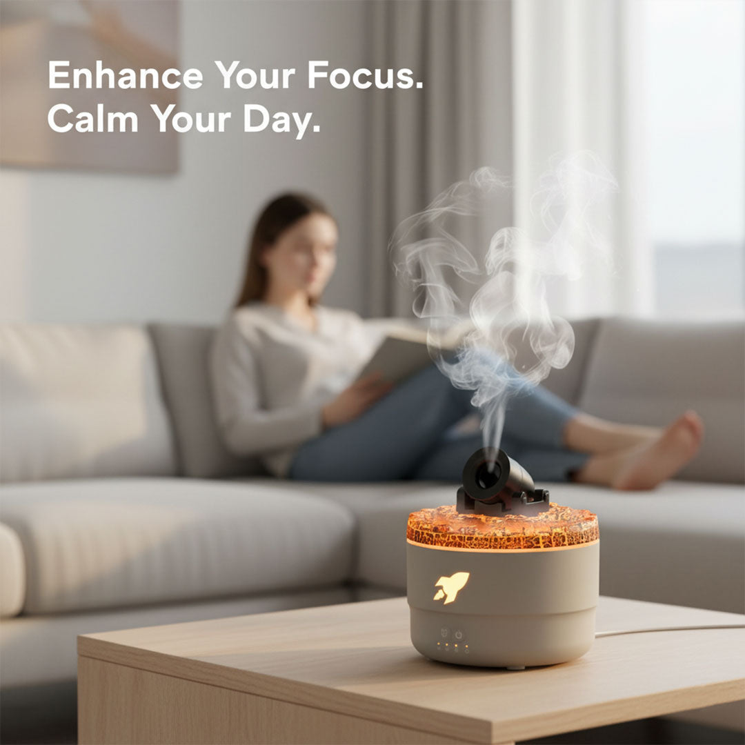 Humidifier with Aromatherapy and Volcanic Design