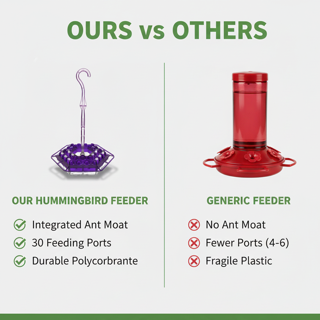 Hummingbird Feeder with Ant Resistance and Hanging Design