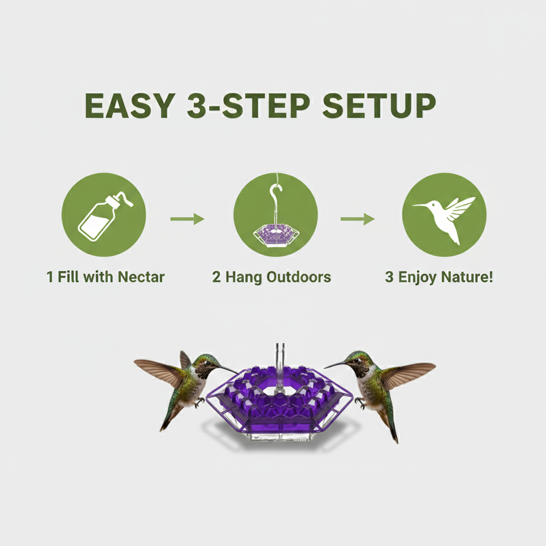 Hummingbird Feeder with Ant Resistance and Hanging Design