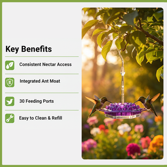 Hummingbird Feeder with Ant Resistance and Hanging Design