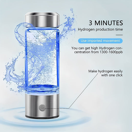 Hydrogen Water Bottle with Portable Design and USB Charging