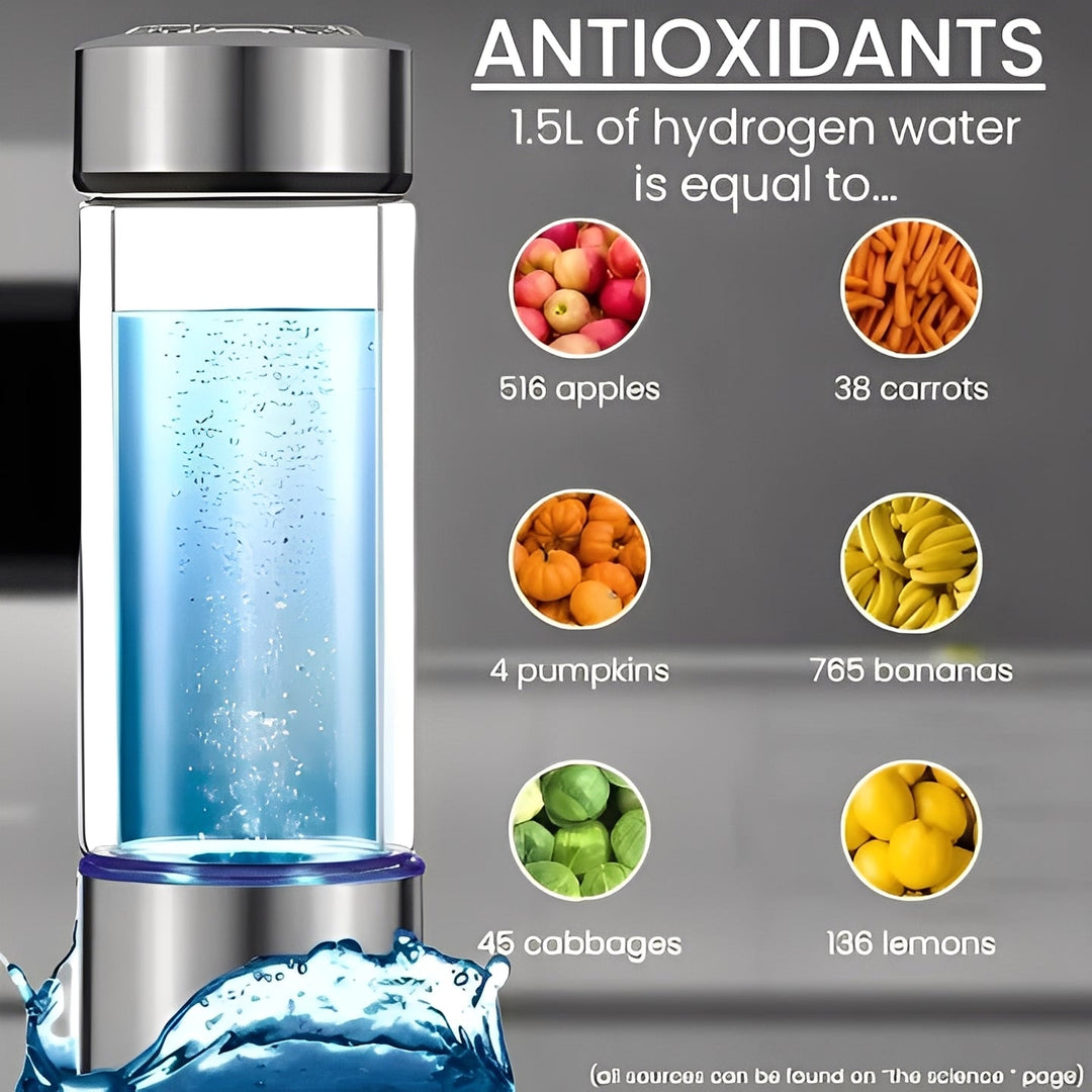 Hydrogen Water Bottle with Portable Design and USB Charging