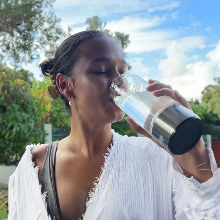 Hydrogen Water Bottle with Rechargeable Battery and Glass Design