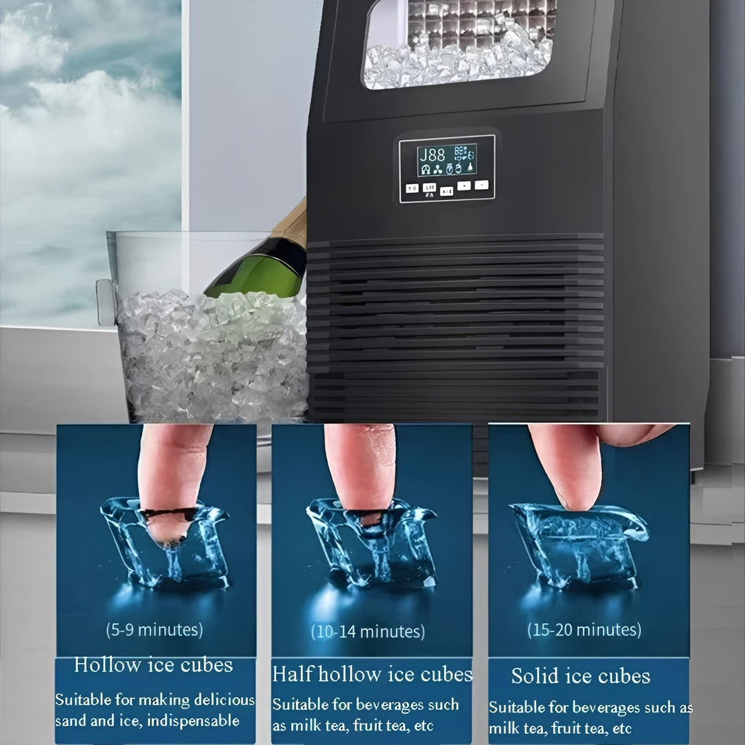 Ice Maker with Self-Cleaning and Portable Design