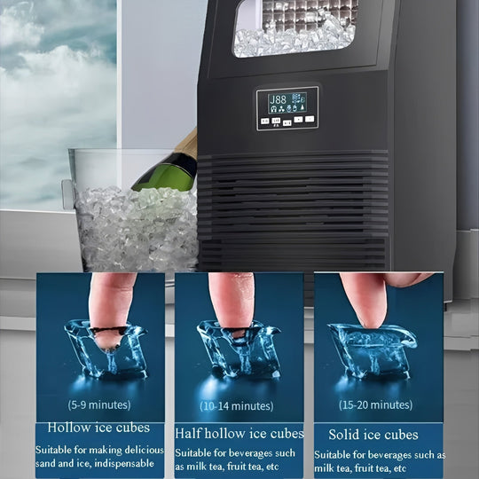 Ice Maker with Self-Cleaning and Portable Design