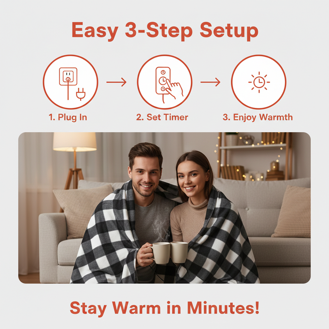 Electric Blanket with Adjustable Heat and Indoor Use