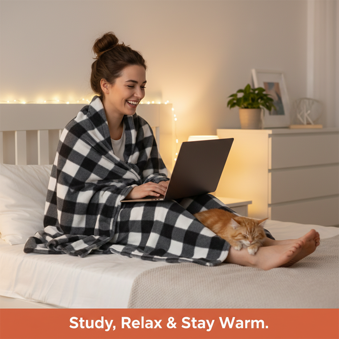 Electric Blanket with Adjustable Heat and Indoor Use