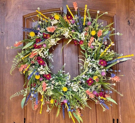 Floral Wreath with Texas Wildflowers and Natural Accents