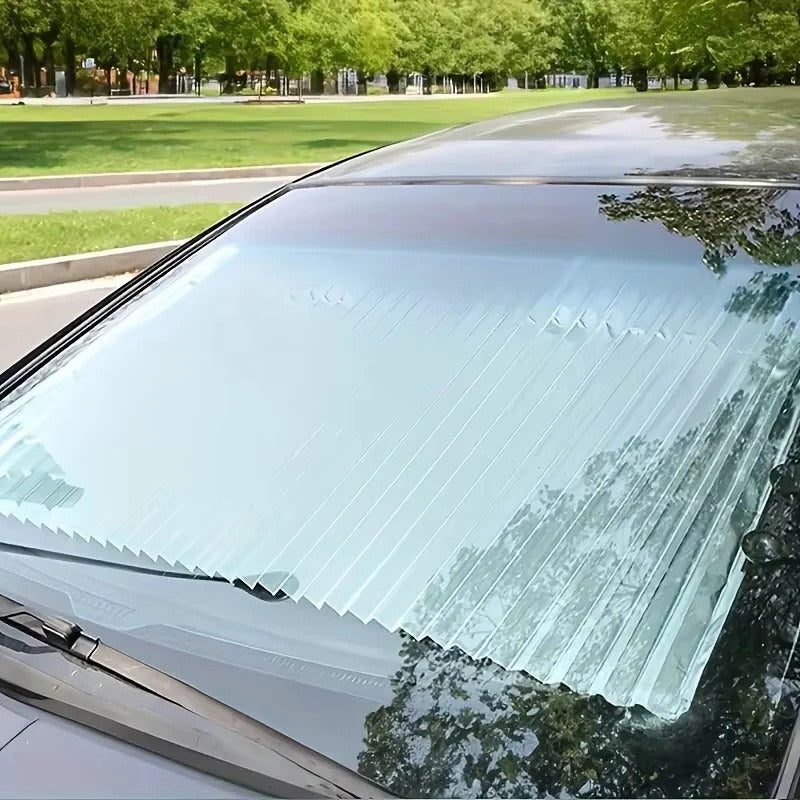 Car Sunshade with Retractable Design and Dual Windshield Coverage