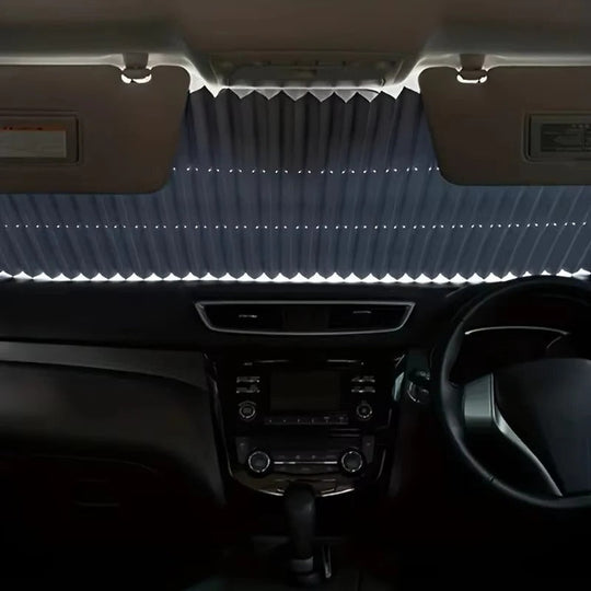 Car Sunshade with Retractable Design and Dual Windshield Coverage