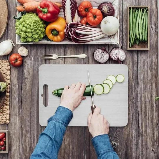 Cutting Board with Durable Titanium Surface and Non-Slip Grip