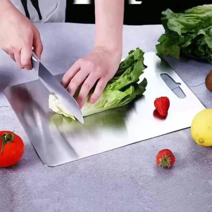 Cutting Board with Durable Titanium Surface and Non-Slip Grip