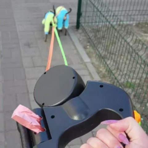 Dog Leash with Tangle-Free Design and LED Light