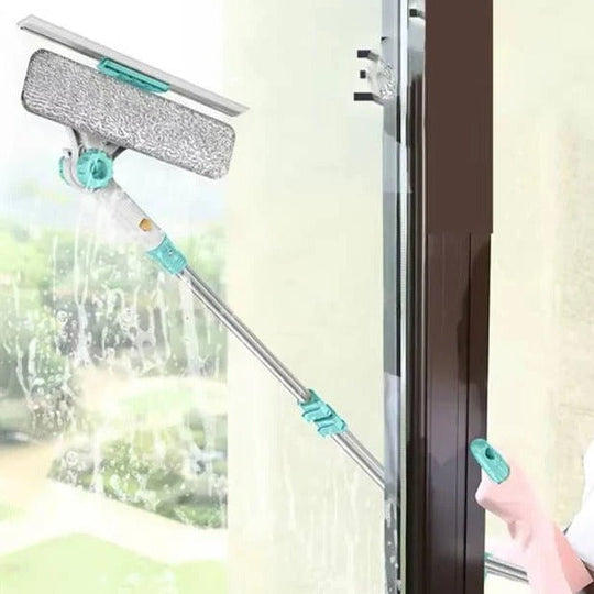 Window Cleaning Brush with Long Handle and Soft Bristles