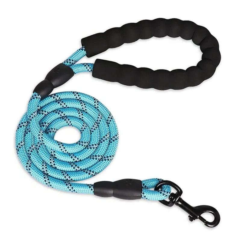 Dog Leash with Reflective Material and Padded Handle