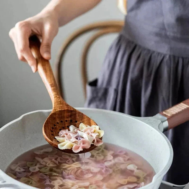 Kitchen Set with Natural Teak Wood and Durable Design