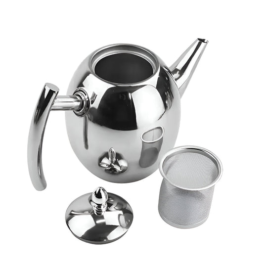 Teapot with Elegant Stainless Steel Design and Durable Construction