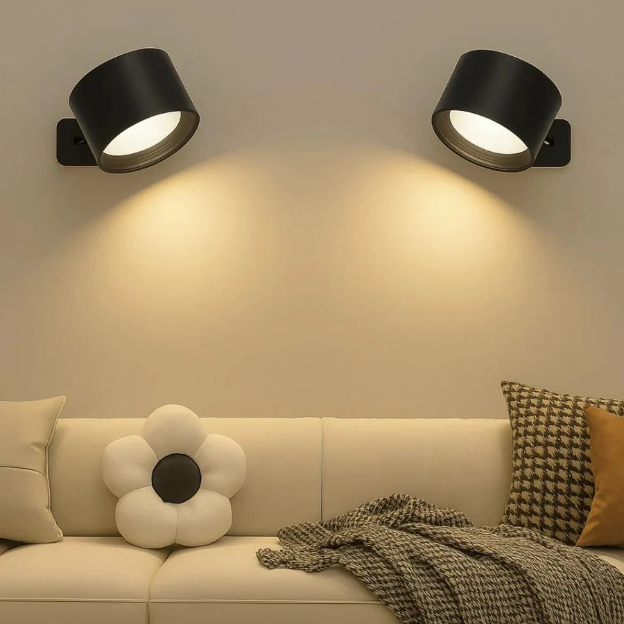 Wall Light with Rechargeable Battery and 360° Rotation