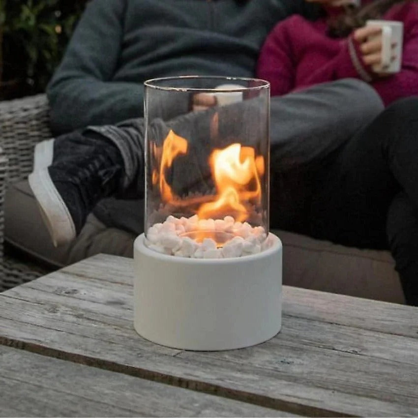 Tabletop Fireplace with Mini Design and Portable Glass