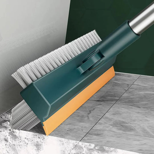 Floor Scrub Brush with Long Handle and Stiff Bristles
