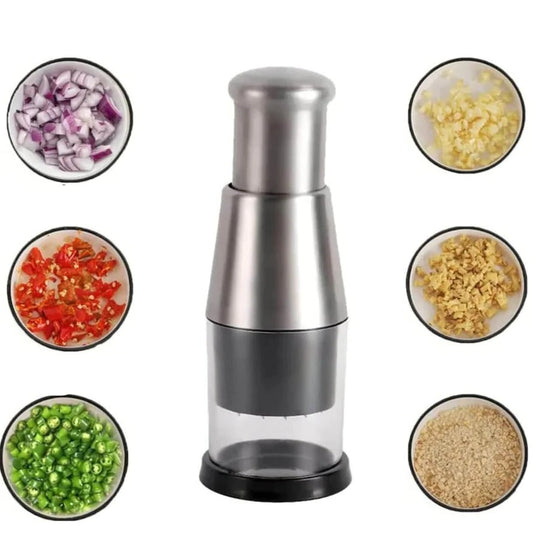 Food Chopper with Manual Operation and Stainless Steel Design