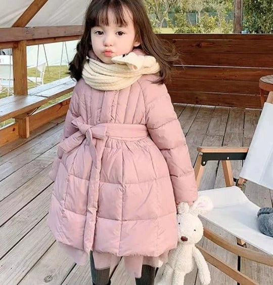 Toddler Girls Coat with Hood and Belt