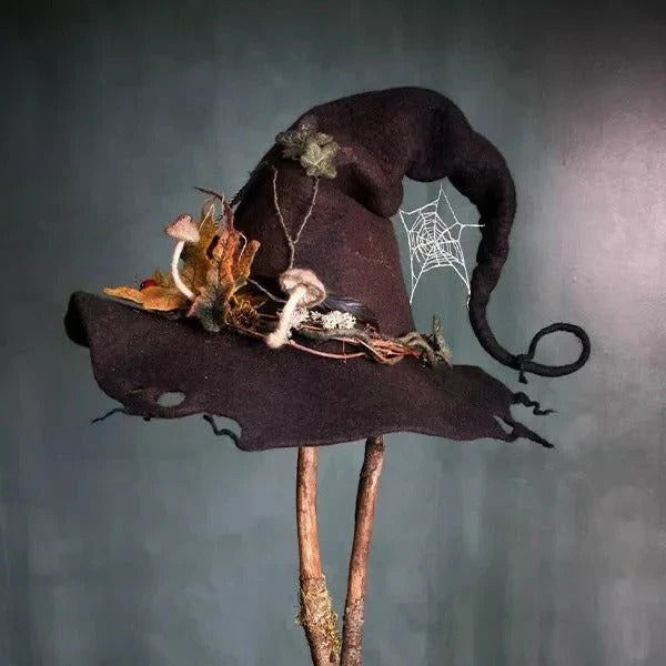 Witch Hats with Classic Felt Design and Halloween Theme