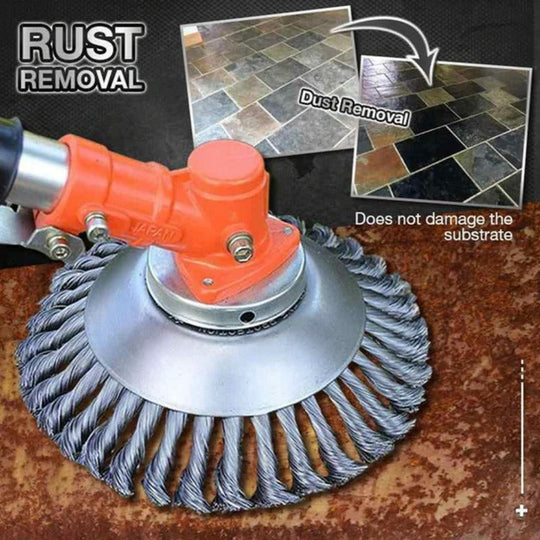 Lawn Trimmer Attachment with Steel Wire Brush