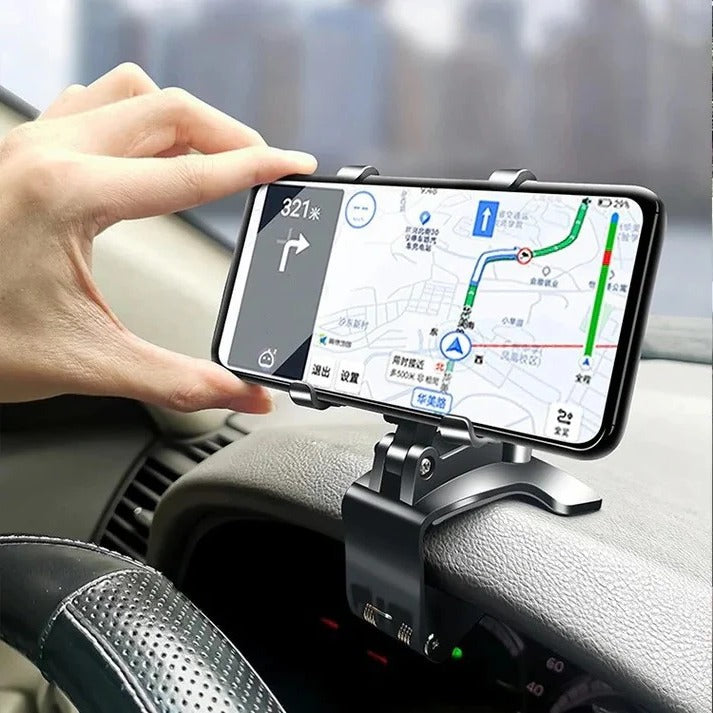 Car Phone Mount with 360° Rotation and Hands-Free Design
