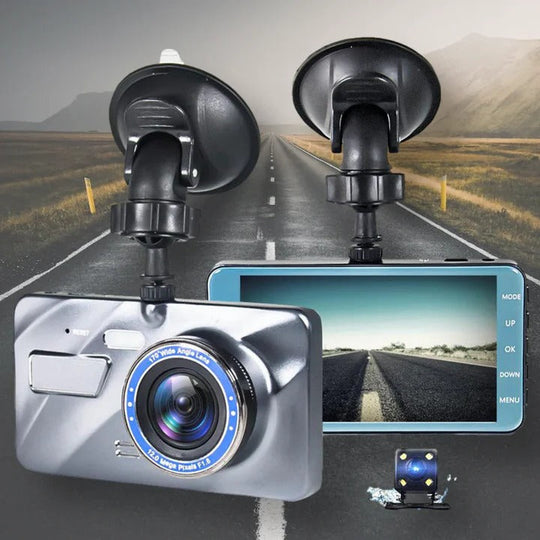 Dash Cam with Dual Cameras and Night Vision