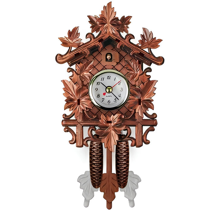 Wall Clock with Carved Details and Cuckoo Sound
