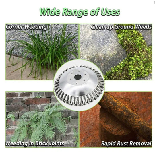 Weed Brush with Heavy Duty Carbon Steel and Durable Bristles