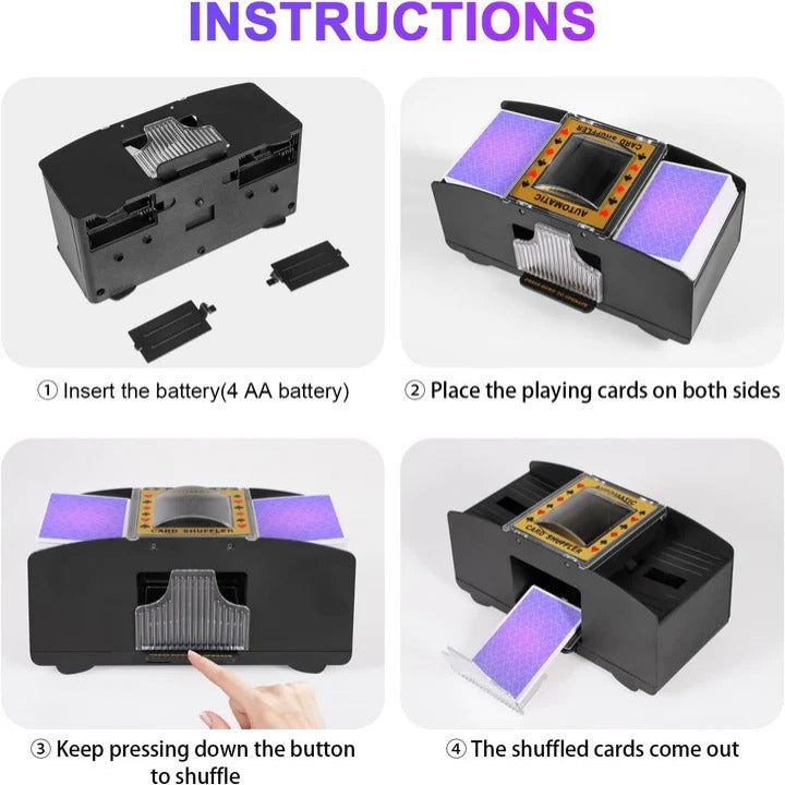 Card Shuffler with Electric Automatic Operation and Fast Shuffle