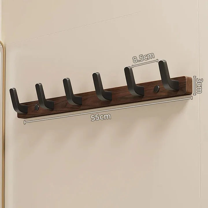 Coat Organizer with Wall-Mounted Design and Wood-Metal Finish