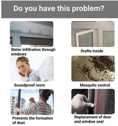Door Seal with Weatherproof Insulation and Self-Adhesive Strip