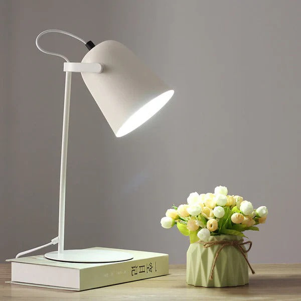 Desk Lamp with Colorful Pastel Design and Iron Pail Base