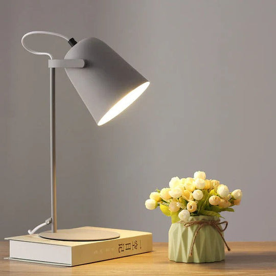 Desk Lamp with Colorful Pastel Design and Iron Pail Base