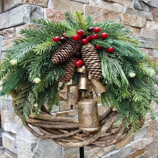 Christmas Wreath with Handmade Vine and Dried Flowers