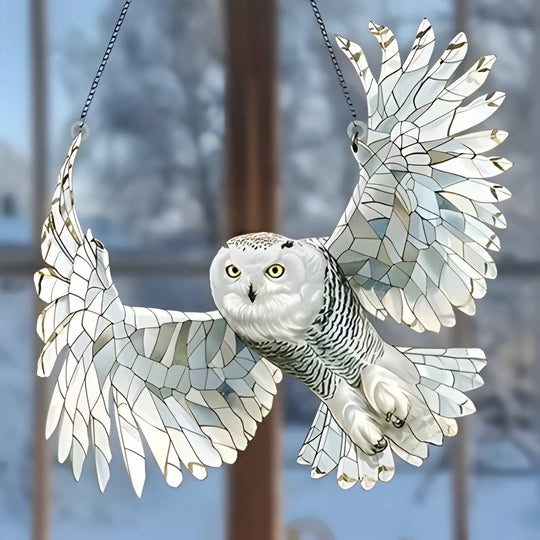 Window Panel with Stained Glass Hummingbird Design